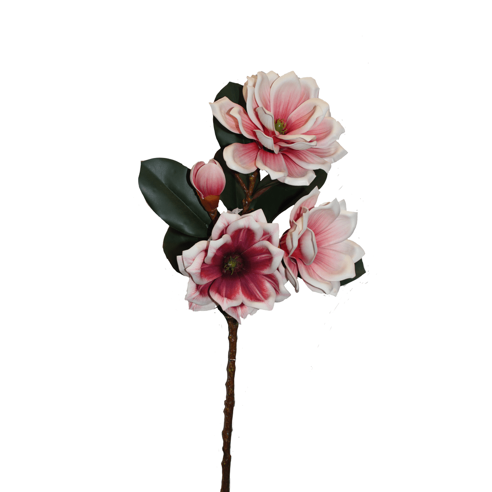 MAGNOLIA CON BORDE BLANCO ENROLLADO ROJO 80CM