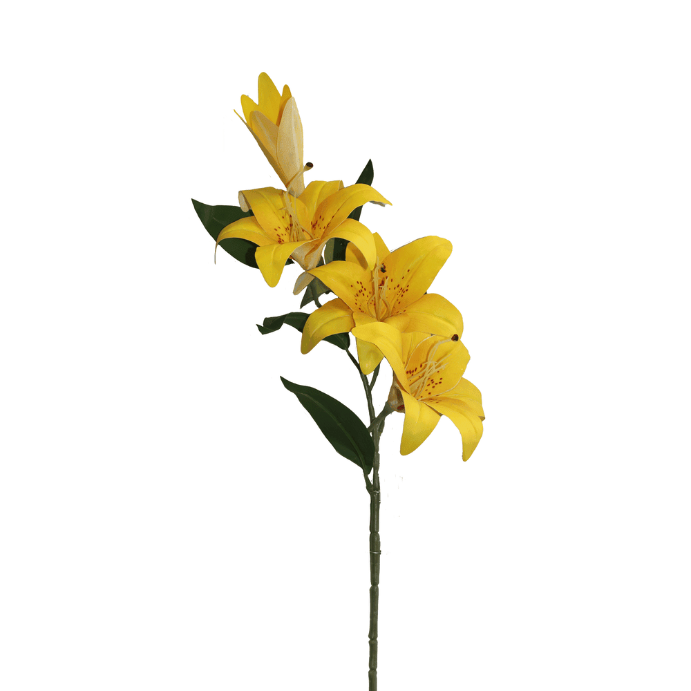 LIRIO DE 4 CABEZAS AMARILLO 80CM