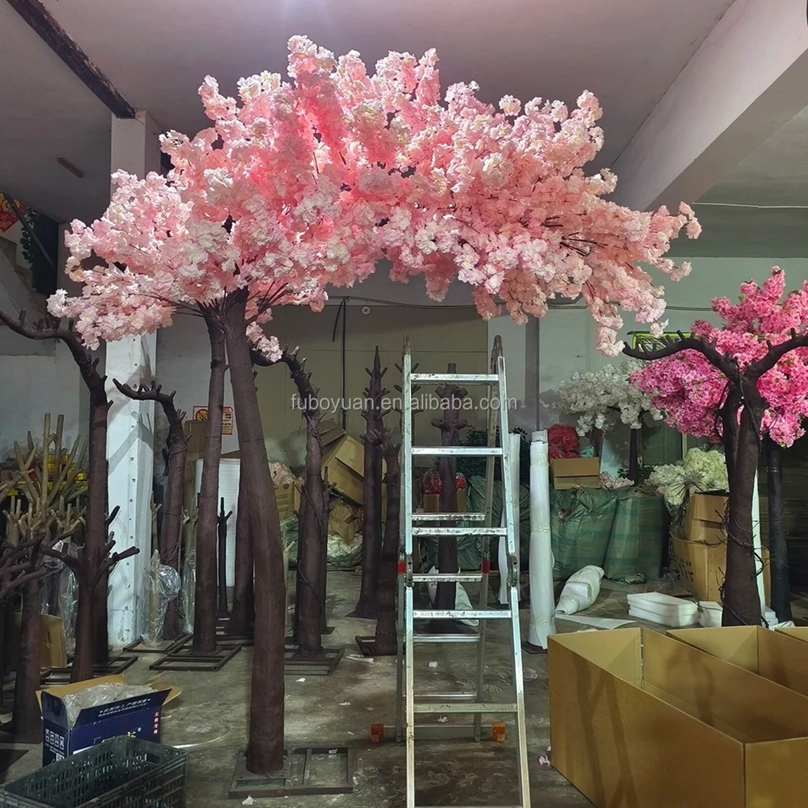 ARBOL CEREZO ARTIFICIAL 3MT DE 115 RAMAS ROSADO 300x270 CM - Imagen 4
