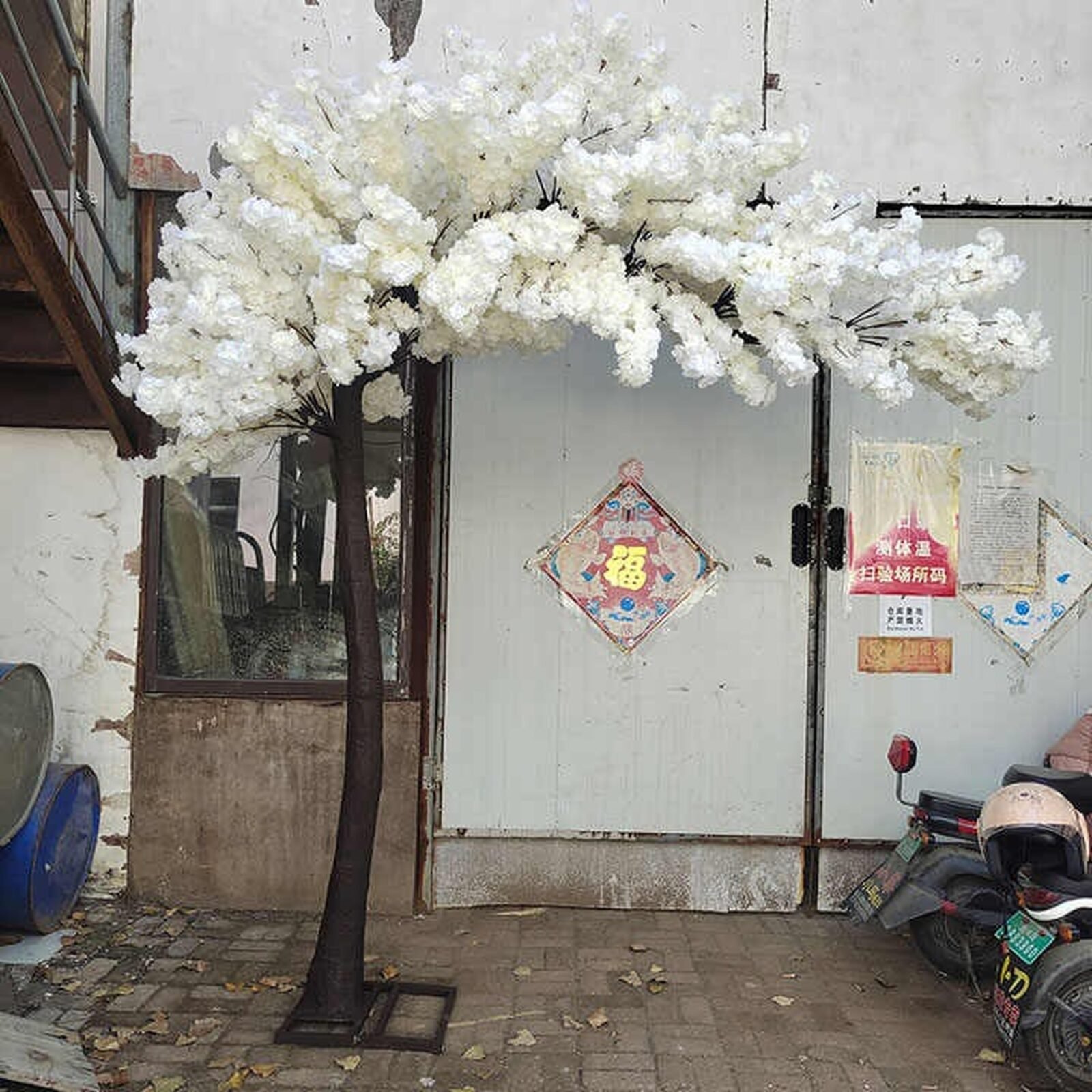 ARBOL CEREZO ARTIFICIAL 3MT DE 115 RAMAS BLANCO 300x270 CM - Imagen 5