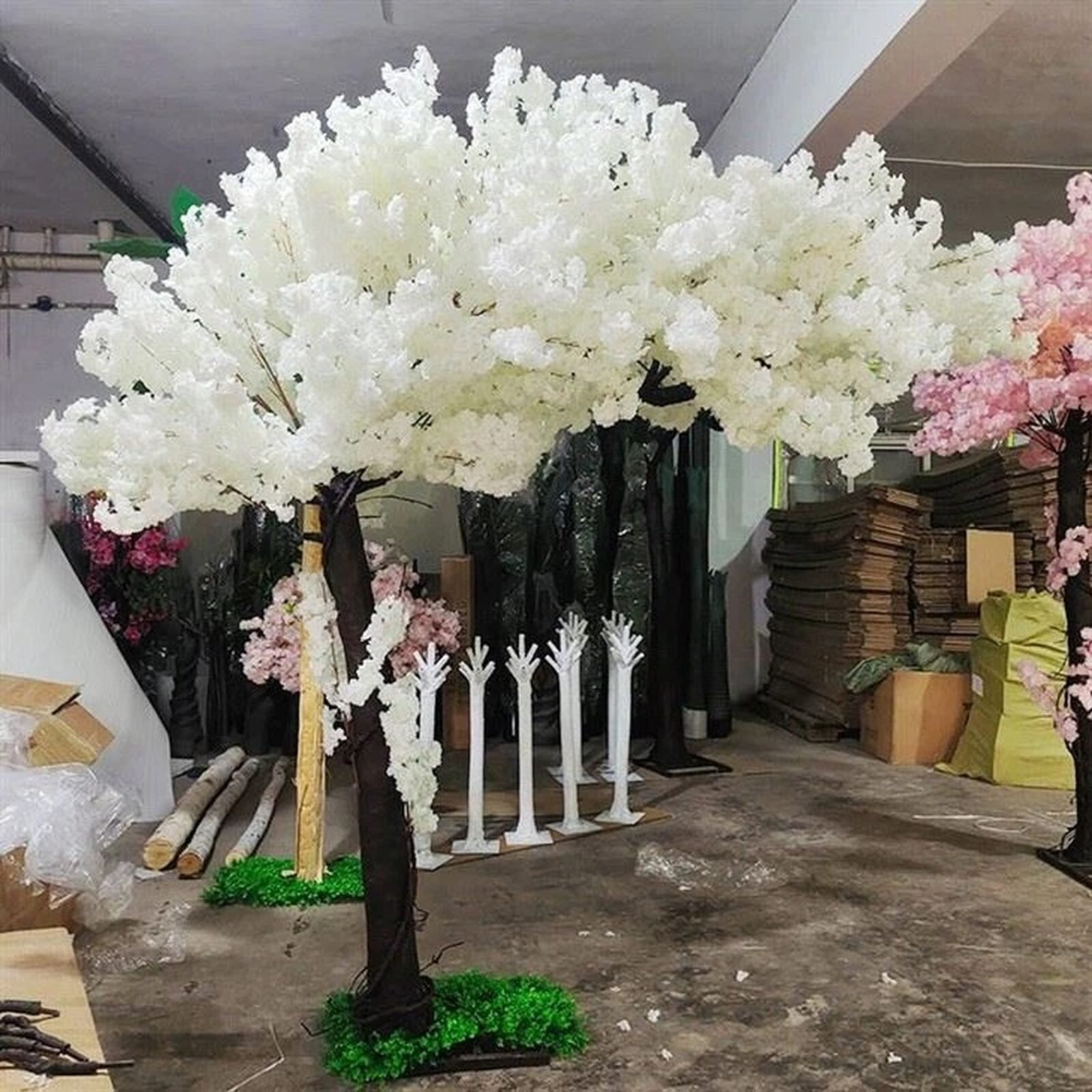 ARBOL CEREZO ARTIFICIAL 3MT DE 115 RAMAS BLANCO 300x270 CM - Imagen 8