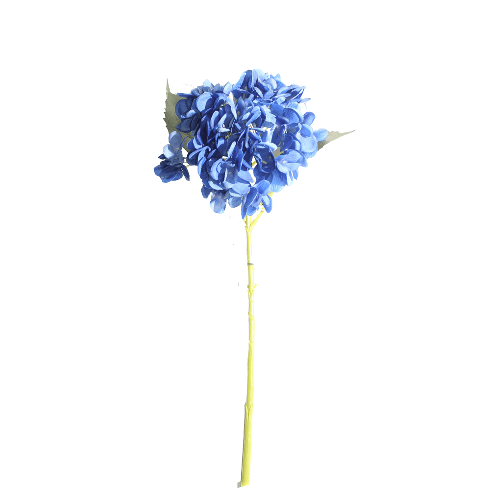 HORTENCIA 48 CM CON 2 HOJAS 16 CM AZUL