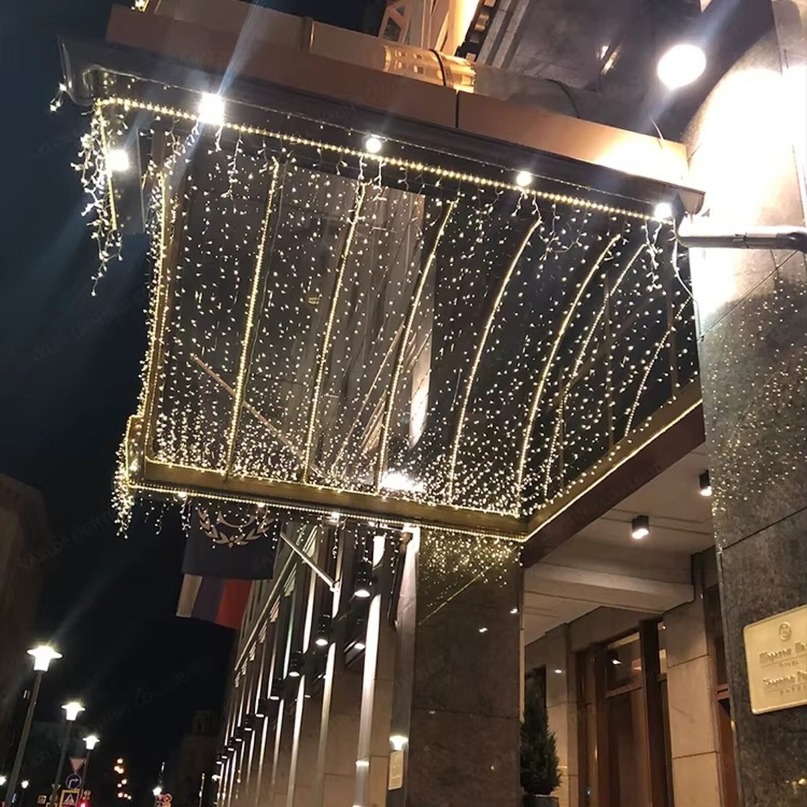 LUZ LLUVIA FRIA X 100 LED FIJA CABLE BLANCO - Imagen 9