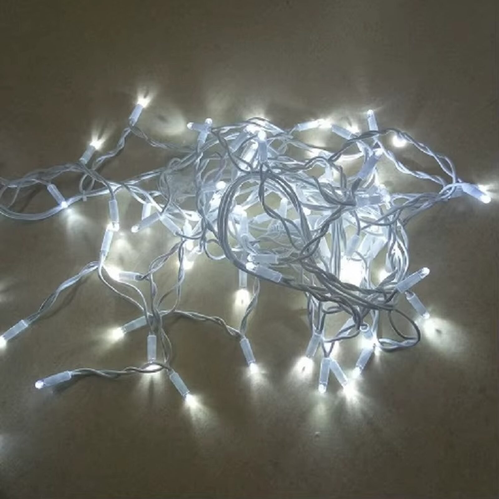 LUZ LLUVIA FRIA X 100 LED FIJA CABLE BLANCO - Imagen 11