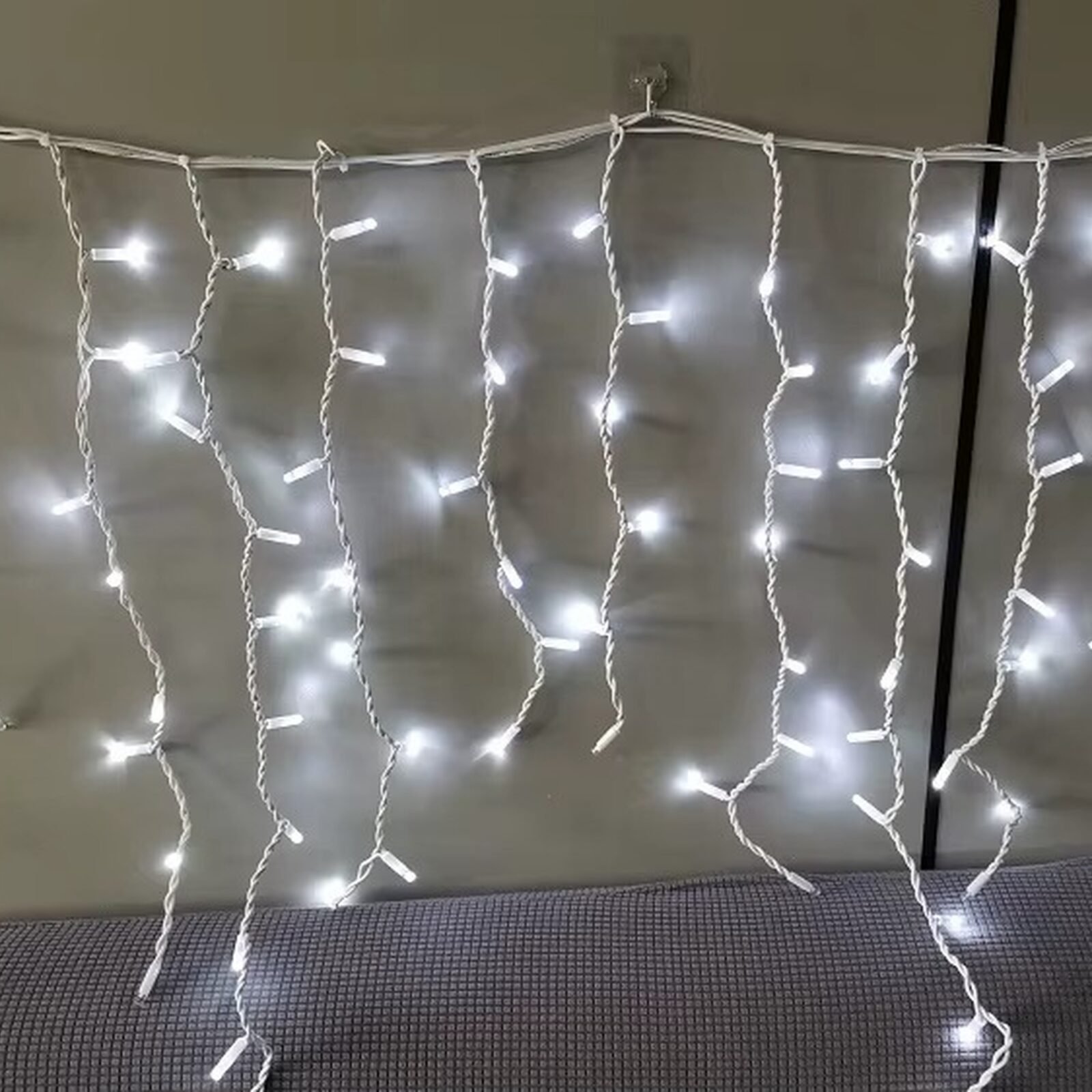 LUZ LLUVIA FRIA X 100 LED FIJA CABLE BLANCO - Imagen 12