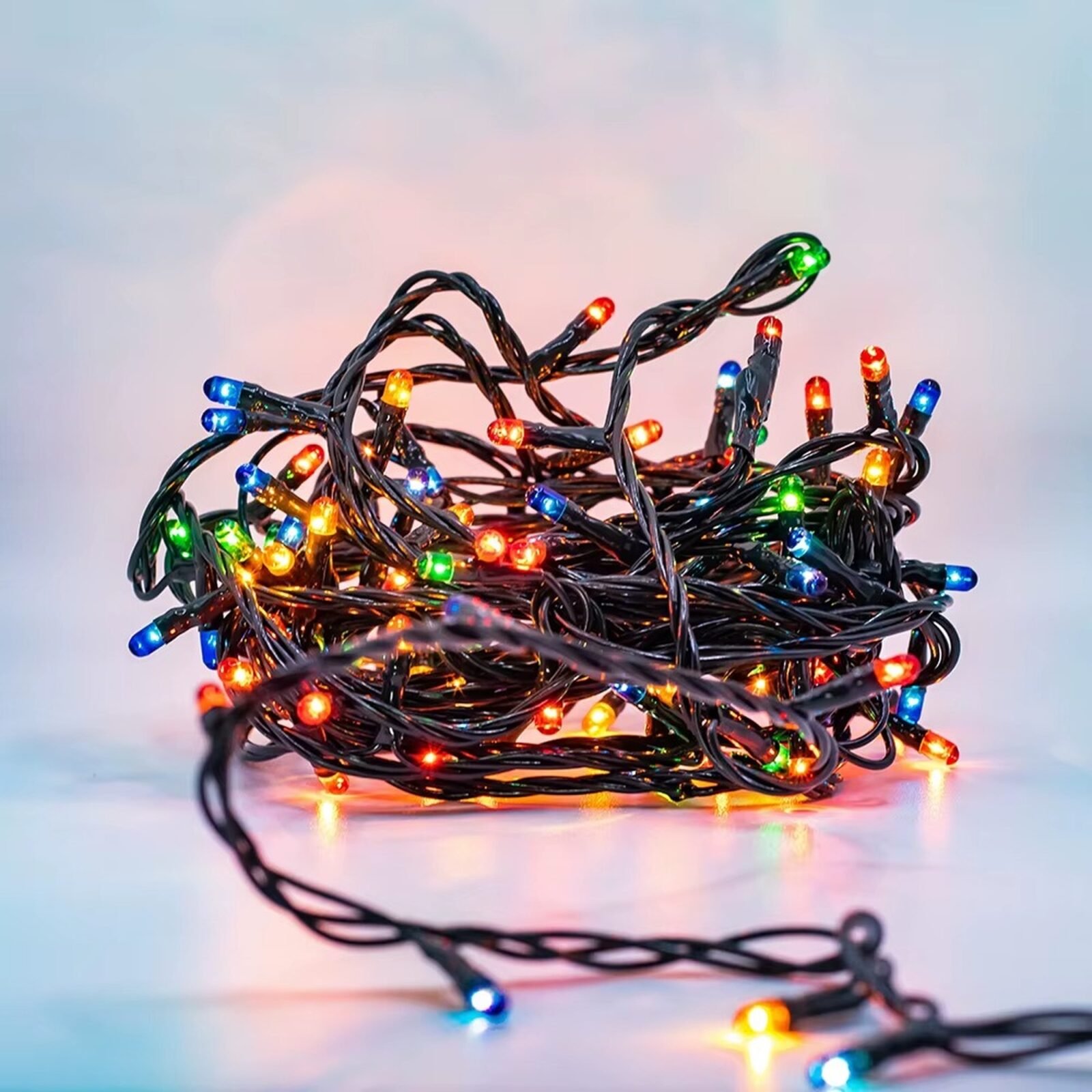 LUZ NAVIDEÑA MULTICOLOR X 200 LED FIJA CABLE VERDE - Imagen 8