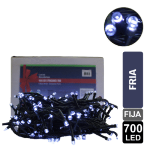 LUZ NAVIDEÑA FRIA X 700 LED FIJA CABLE VERDE