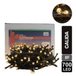 LUZ NAVIDEÑA CALIDA X 700 LED 8 FUNCIONES CABLE VERDE