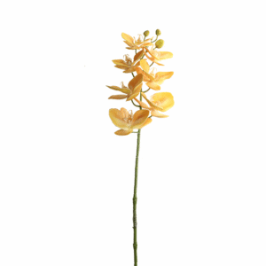 ORQUIDEA MARIPOSA DE SILICONA BLANCO AMARILLO 77CM