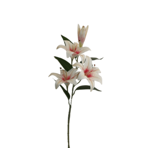 LIRIO DE 4 CABEZAS BLANCO LILA 80CM