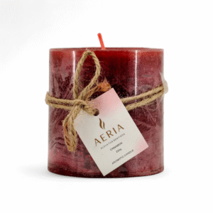 VELA AROMATICA RUSTICA ROJA 7.5CM CINNAMON