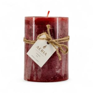 VELA AROMATICA RUSTICA ROJA 10CM CINNAMON