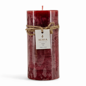 VELA AROMATICA RUSTICA ROJA 15CM CINNAMON