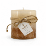 VELA AROMATICA TRICOLOR CREMA 7.5CM VAINILLA