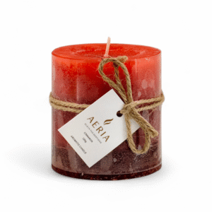 VELA AROMATICA TRICOLOR ROJO 7.5CM CINNAMON