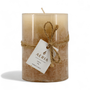 VELA AROMATICA TRICOLOR CREMA 10CM VAINILLA