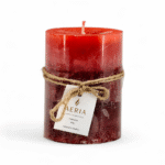 VELA AROMATICA TRICOLOR ROJO 10CM CINNAMON