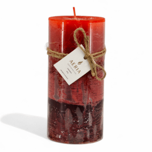 VELA AROMATICA TRICOLOR ROJO 15CM CINNAMON