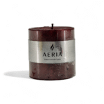 VELA ROJA CON ADORNO METALICO 7.5CM