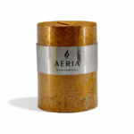 VELA DORADA CON ADORNO METALICO 10CM