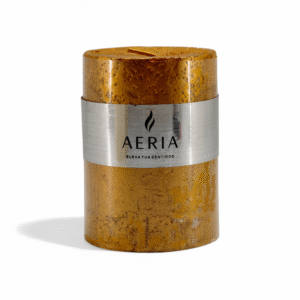 VELA DORADA CON ADORNO METALICO 10CM