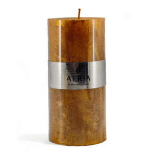 VELA DORADA CON ADORNO METALICO 15CM