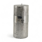 VELA PLATEADA CON ADORNO METALICO 15CM
