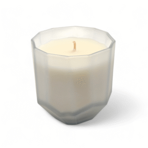 VELA BLANCA EN CRISTAL 9CM - GRIS CON AROMA J'ADORE