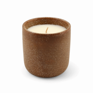 VELA EN VASIJA DE CERAMICA 8.2X10CM - PIEDRA CON AROMA VAINILLA