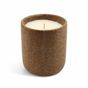 VELA EN VASIJA DE CERAMICA 10.2X11CM - PIEDRA CON AROMA VAINILLA