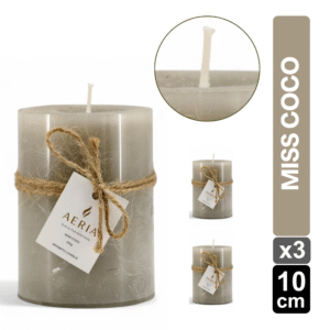 SET X3 VELAS RUSTICAS CAFE 10CM AROMA MISS COCO