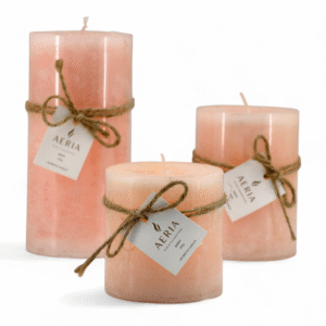 SET VELAS RUSTICAS ROSADA 7.5CM, 10CM, 15CM AROMA BERRY