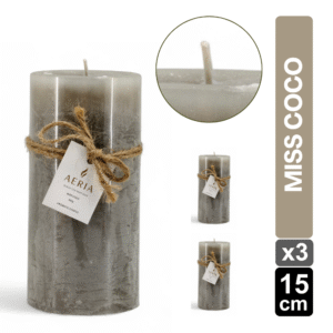 SET X3 VELAS RUSTICAS CAFE 15CM AROMA MISS COCO
