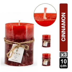 SET X3 VELAS TRICOLOR ROJO 10CM AROMA CINNAMON