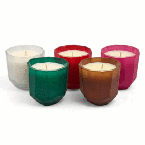 VELA BLANCA EN CRISTAL 9CM - COLORES SURTIDOS