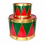 SET X2 TAMBORES ROJO Y VERDE CON BORDE DORADO