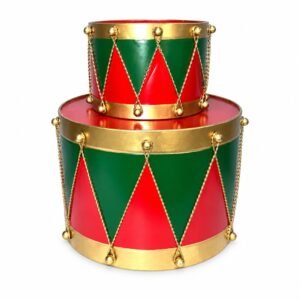 SET X2 TAMBORES ROJO Y VERDE CON BORDE DORADO