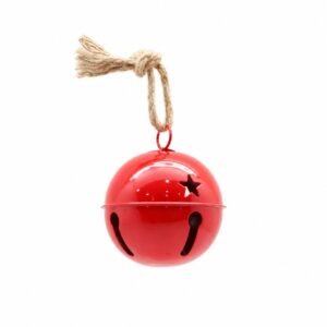 CASCABEL ROJO LISO CON ESTRELLA HUECA (12 CM)
