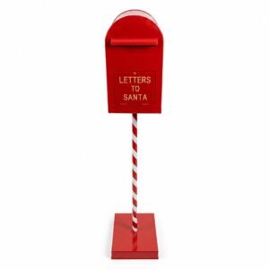 BUZÓN METÁLICO ROJO CON LETRAS DORADAS (67 CM)