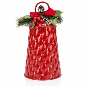 CAMPANA METÁLICA ROJA CON DECORACIÓN (68 CM)