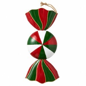 CARAMELO METÁLICO ROJO, VERDE Y BLANCO (32,3 CM)