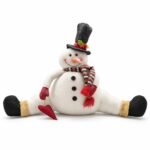 SANTA/HOMBRE DE NIEVE PIERNAS ABIERTAS 38 CM BLANCO