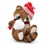 MAPACHE ESCOCÉS ACOSTADO CON GORRO 25 CM