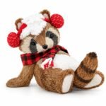MAPACHE ESCOCÉS ACOSTADO CON OREJERAS 25 CM
