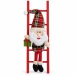 SANTA/SNOWMAN ON LADDER 66 CM/26IN
