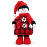 HOMBRE DE NIEVE DE PIE ROJO/NEGRO 37 CM