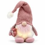 SANTA GNOMO ROSADO CON LUCES 46 CM 2 ESTILOS