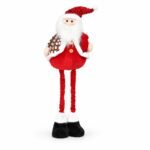 PAPÁ NOEL EXTENSIBLE ROJO CON CHAQUETA A CUADROS 98 CM