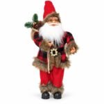 PAPÁ NOEL TRAJE ESCOCÉS CON CINTURÓN NEGRO 45 CM