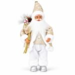PAPÁ NOEL TRAJE CHAMPAÑA/PLATEADO 30 CM